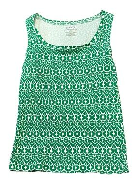 Chico's Green & White Geometric Tank Top Chico’s Size 0